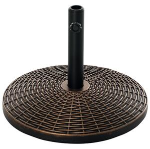 Stojan na slunečník Outsunny s hmotností 25 kg, v retro vzhledu ratanového koše, průměr trubky Ø35/Ø38/Ø48 mm, plast + cement, antický bronz Ø53 x 40