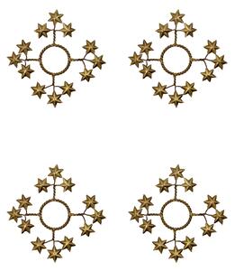 Kroužek na svíčku Star Golden – set 4 ks