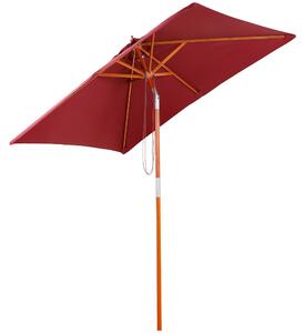Outsunny Slunečník 200 x 150 x 235 cm Sklopný Zahradní Slunečník 3-stupňově nastavitelný obdélníkový Slunečník vodoodpudivý a UV-ochranný pro Pláž, Ba