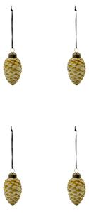 Skleněné ozdoby Cone Gold – set 4 ks