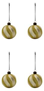 Skleněné ozdoby Swirl Champagne – set 4 ks