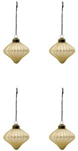 Skleněná vánoční ozdoba Spin Champagne – set 4 ks