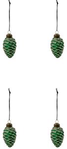 Skleněné ozdoby Cone Green – set 4 ks