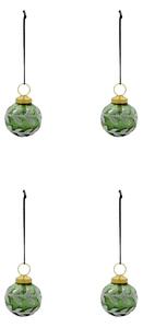 Skleněné vánoční ozdoby Vellu Green – set 4 ks