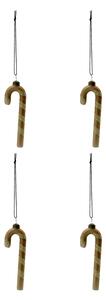 Skleněná vánoční ozdoba Stick Gold – set 4 ks