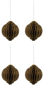Papírové vánoční ozdoby Alsta Brown Ø 8 cm – set 4 ks