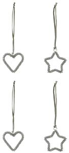 Vánoční ozdoby Connect Silver Finish – set 4 ks