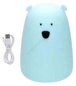 Polux LED RGB Dětská dotyková lampička BEAR LED/0,4W/5V modrá + USB SA1448