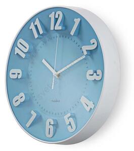 Nedis CLWA012PC30BU - Nástěnné hodiny 3D design 1xAA modrá/bílá NE0241