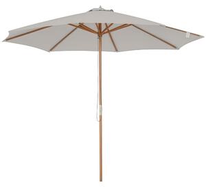 Slunečník Outsunny Ø 300 cm, slunečník s UV ochranou, dřevěný slunečník pro balkon, stabilní tržní slunečník, ochrana proti slunci pro pláž, terasu a