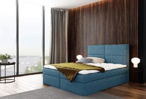 Jednolůžková čalouněná postel Gery modrá 120 + topper zdarma