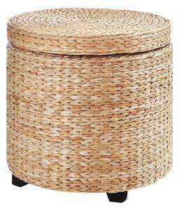 HOMCOM Úložný Ottoman, Podnožka, Sedací Box, Pouf s Nohami, 43 x 43 x 43 cm Khaki | Aosom