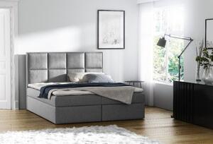 Čalouněná postel s úložným prostorem Sivio šedá 140 + TOPPER ZDARMA