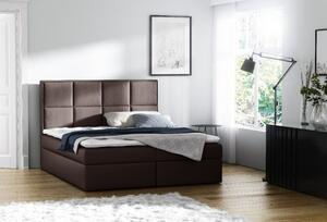 Čalouněná postel s úložným prostorem Sivio hnědá eko kůže 120 + TOPPER ZDARMA