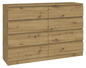 Topeshop M8 140 ARTISAN, Dub, 8 zásuvka/zásuvek, Dřevotřískové desky, Jednobarevný, Moderní, Dřevotřískové desky