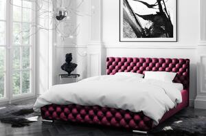 Čalouněná postel Farida s úložným prostorem vínová 160 x 200
