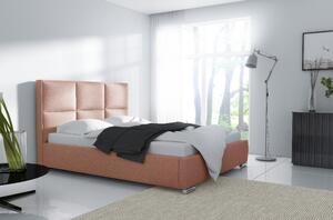 Designová postel Venezia s vysokým čelem a úložným prostorem lososová 160 x 200