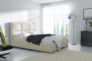 Designová postel Venezia s vysokým čelem a úložným prostorem béžová 200 x 200