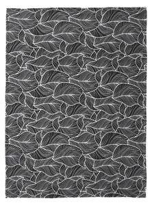 Livarno® Hebká deka, 150 x 200 cm (listy/černá) (100397481003)