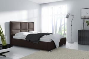 Designová postel Venezia s vysokým čelem a úložným prostorem hnědá 180 x 200