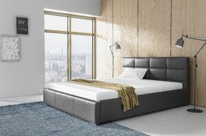 Elegantní postel Garret s úložným prostorem šedá eko kůže 200 x 200