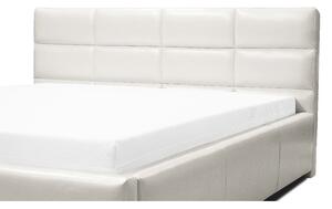 Elegantní postel Garret s úložným prostorem bílá eko kůže 200 x 200