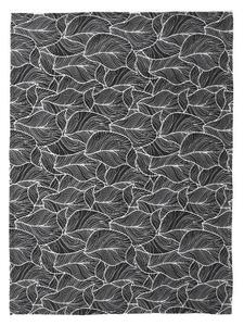 Livarno® Hebká deka, 150 x 200 cm (listy/černá) (100397481003)
