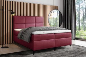 Designové čalouněná postel Fiza s úložným prostorem červená 180 x 200 + topper zdarma