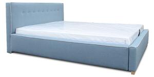Čalouněná postel Ingrid s úložným prostorem tmavá modrá 200 x 200