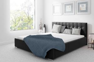 Čalouněná postel Soffio s úložným prostorem černá 200 x 200