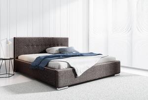 Čalouněná postel Ingrid s úložným prostorem hnědá 200 x 200
