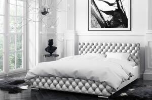 Čalouněná postel Farida s úložným prostorem šedá 200 x 200