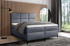 Designové čalouněná postel Fiza s úložným prostorem šedá 160 x 200 + topper zdarma