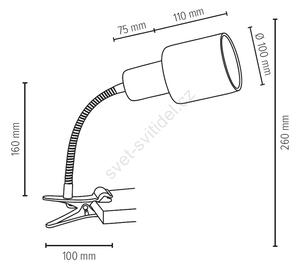 Spot-Light 2224160WF - Lampa s klipem SVENDA 1xE27/60W/230V SP0560