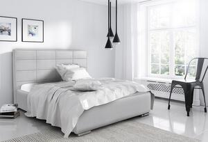 Elegantní manželská postel Caffara 180x200, šedá, jemná potahová látka