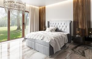 Elegantní čalouněná postel Maximo 140x200, šedá + TOPPER