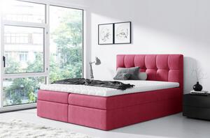 Jednoduchá postel Rex 200x200, červená + TOPPER