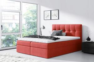 Jednoduchá postel Rex 200x200, oranžová + TOPPER