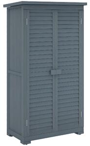 Dřevěná kůlna Outsunny 0,31 m² 87x46,5x160 cm - Dřevěný skříň pro venkovní použití s 2 dveřmi a 2 vnitřními policemi na terasu | Aosom