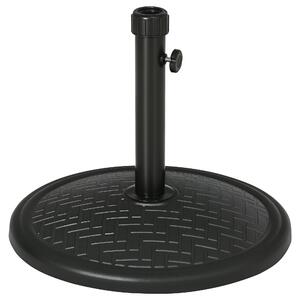 Betonový podstavec pro slunečníky Outsunny s hmotností 14 kg pro slunečníky s průměrem Ø32-38 mm pro zahradu, terasu, patio Ø46x34 cm Černý | Aosom