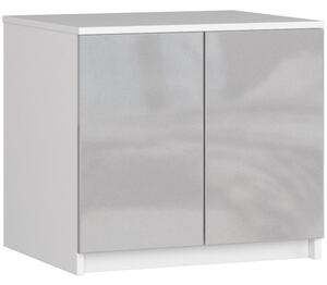 Nástavba na skříň 60 cm - bílá/metalic lesk