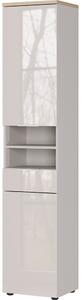 Krémová lesklá vysoká/úzká koupelnová skříňka 39x190 cm Tavira – Germania