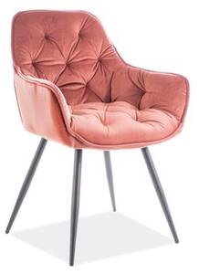 Jídelní židle/křeslo CHERRY Velvet růžové
