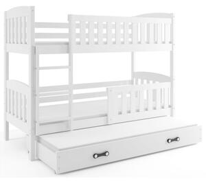 Dětská patrová postel s přistýlkou bez matrací 80x190 BRIGID - bílá