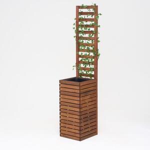 Homerzo Vyvýšený zahradní truhlík s treláží pro popínavé rostliny 36,5 x 140 cm - antracit