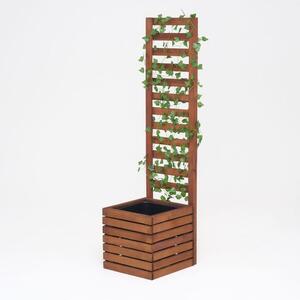 Homerzo Zahradní truhlík s treláží pro popínavé rostliny 36,5 x 140 cm - hnědá