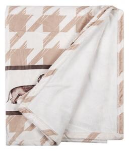 Béžovo - hnědý plyšový pléd s jezevčíky Dachshund Love - 130*170 cm