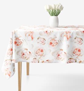 Goldea hranatý ubrus 100% bavlněné plátno deluxe - vůně pivoněk 100 x 100 cm