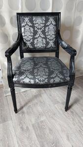 Designová židle Luigi Quadra s područkami art.128c, černý lak