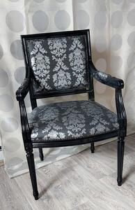 Designová židle Luigi Quadra s područkami art.128c, černý lak
